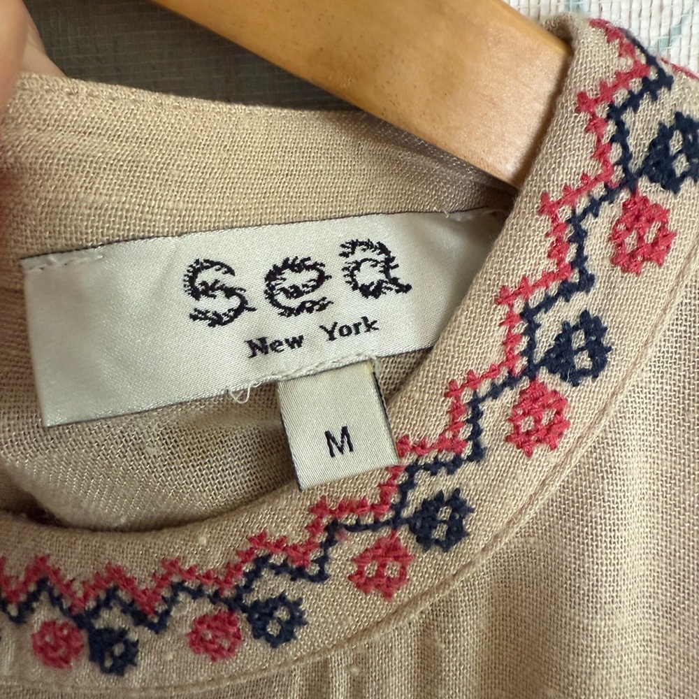 Sea New York Beena Embroidery Short Sleeve Dress size M - Picture 5 of 6